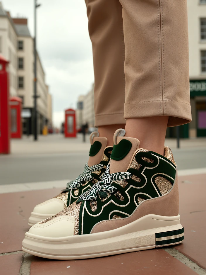 Royalfashion Високи женски спортни обувки с скрит ток Облаffi