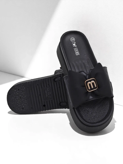 Royalfashion Дамски чехли на платформа с панделка Mivo Jump