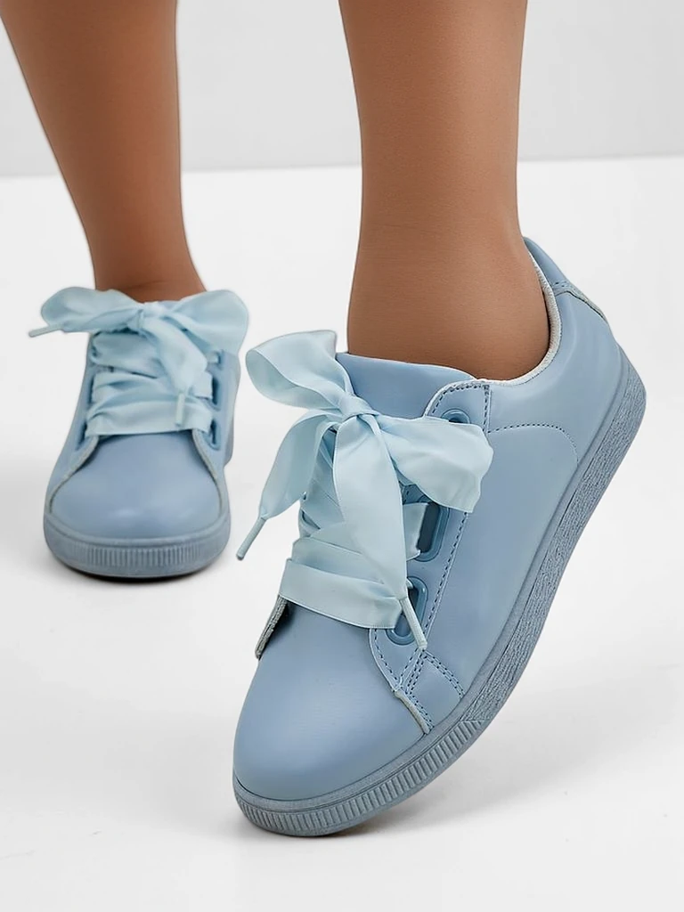 Royalfashion Жени, маратонки от еко-кожа с декоративни връзки Ети