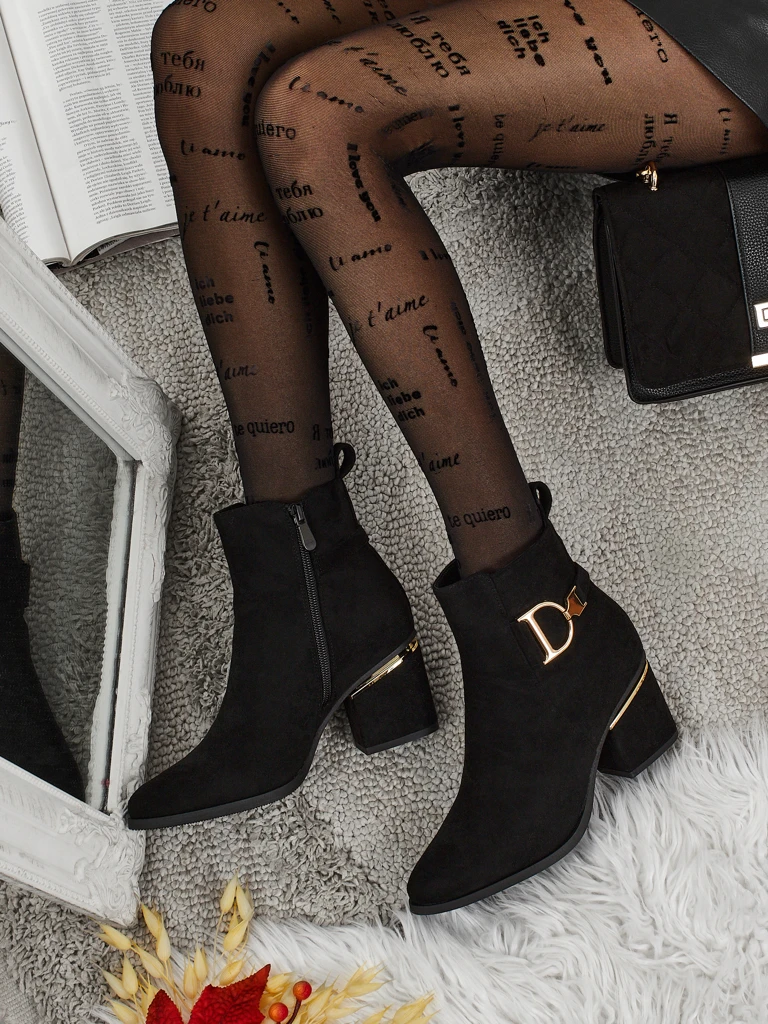 Дамски боти от еко велур на ток Calyssa