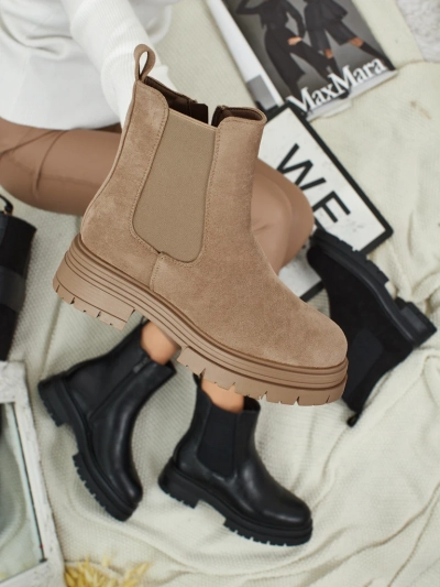 Дамски боти в стил Челси от еко велур Lunvor