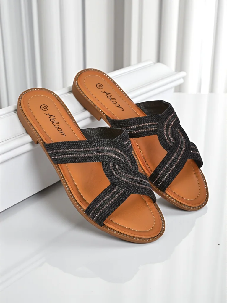 Royalfashion Дамски чехли плетени Woven Breeze