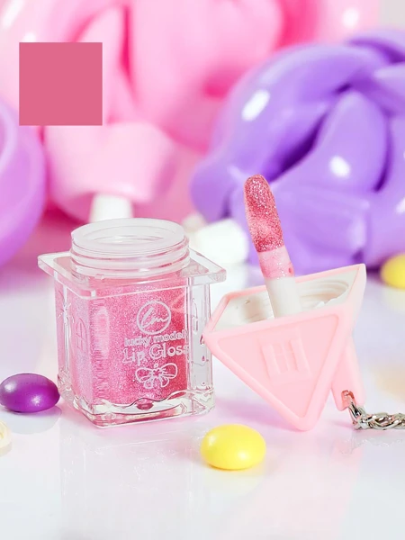 Гланц за устни с брокат, цвят Розов