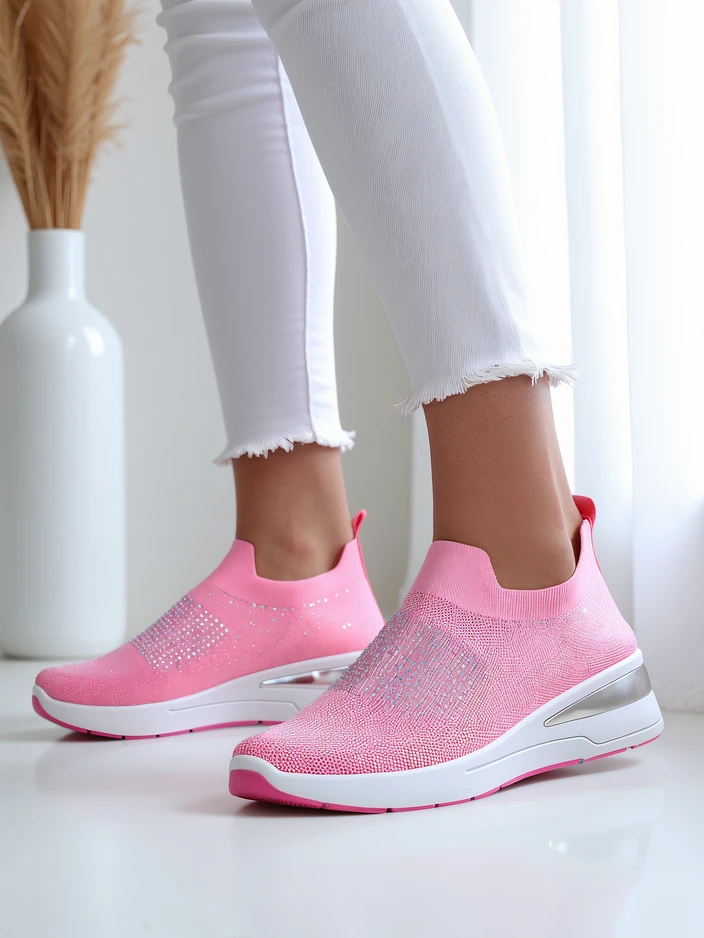 Обувки тип слип-он с платформа за жени Royalfashion с камъни Qelavise