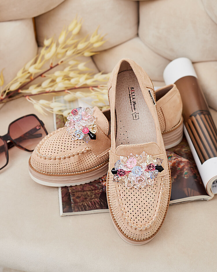 Royalfashion Мокасини с цветни камъни Restea