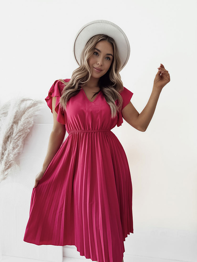 Royalfashion Дамска плисирана миди рокля