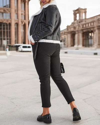 Royalfashion Затоплени дамски панталони с гети PLUS SIZE