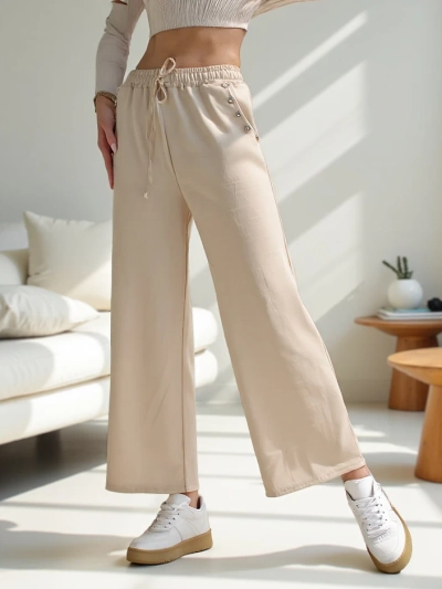 Рокля на Royalfashion Широки панталони за жени с камъни