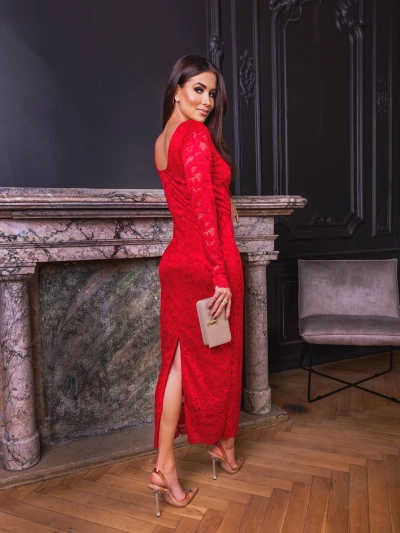 Дамска дълга дантелена рокля на Royalfashion