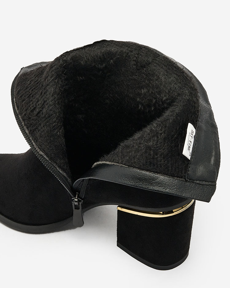 Royalfashion Черни дамски ботуши на ток Estrate