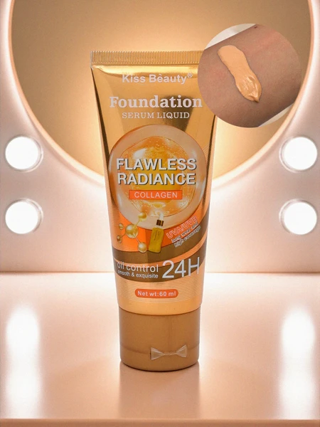 Kiss Beauty Фон дьо тен с колагенов серум - озаряващ 24H