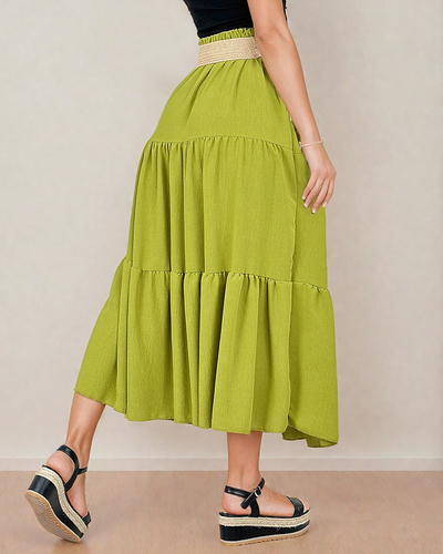 Royalfashion Дамска миди пола с колан