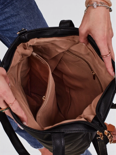 Aurora Maxima Milano Чанта Shopper A4 от екологична кожа черна елегантна