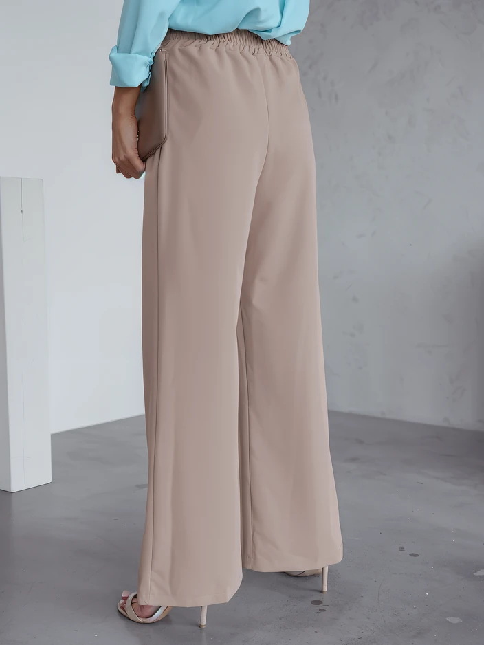 Royalfashion Широки женски панталони с нагънато