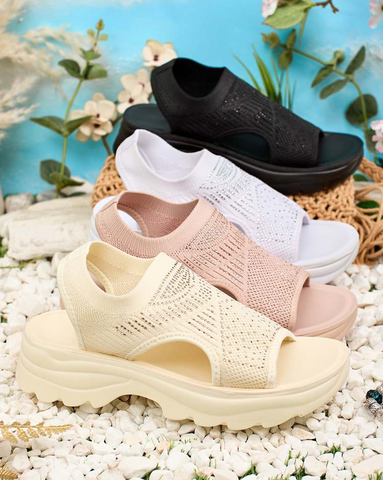 Royalfashion Дамски сандали с горна част и циркони Alebin