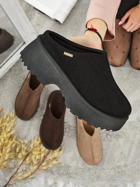 Къси дамски боти а'ла сноубутс с пухкава подплата Calindra