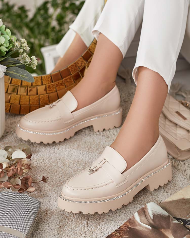 Royalfashion Дамски мокасини с циркони Ali