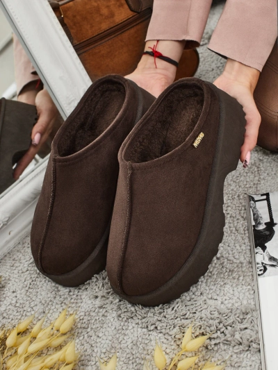 Къси дамски боти а'ла сноубутс с пухкава подплата Noelina