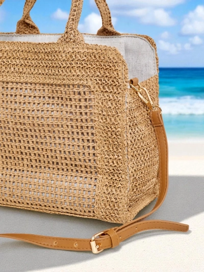 Royalfashion Голяма дамска сламена чанта Ariadne Raffia