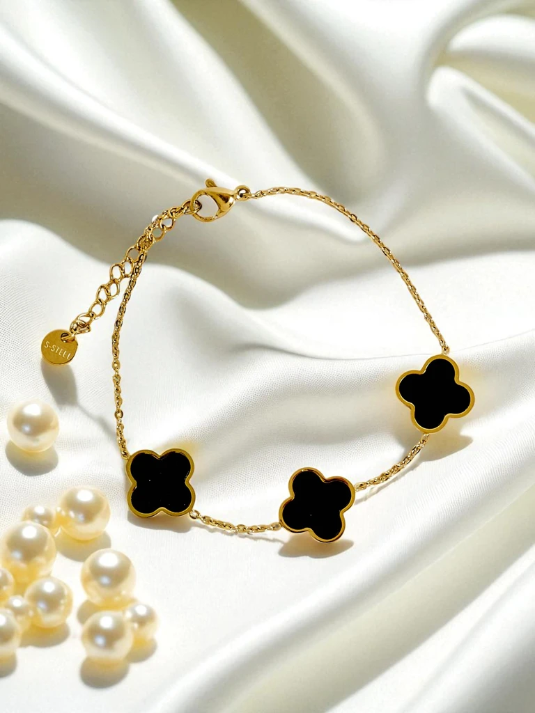 Гривна Aurelia Nero Fiore от позлатена хирургическа стомана