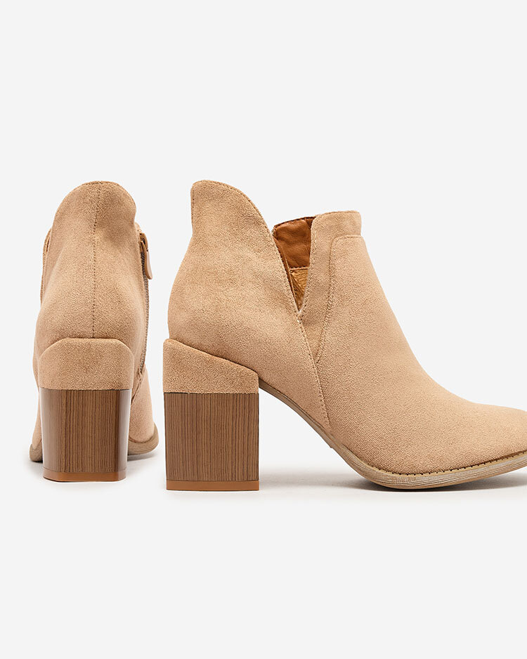 Royalfashion Светлокафяви дамски ботуши Ricteas stiletto