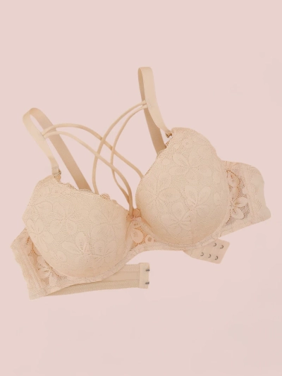 Royalfashion Женски бюстие с подплънки и дантела