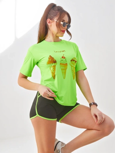 Royalfashion Дамски спортен комплект с тениска и шорти Ice Cream