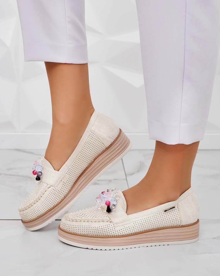 Royalfashion Мокасини с цветни камъни Restea