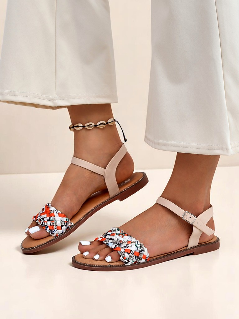 Royalfashion Дамски сандали на равна подметка ColorStrap