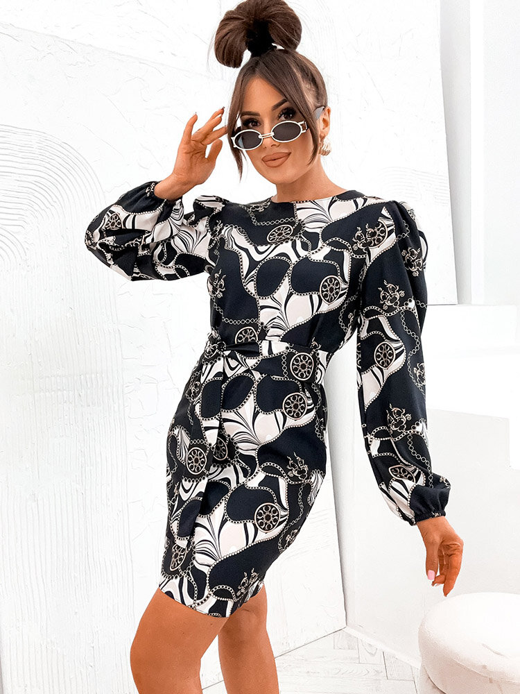 Royalfashion дамска рокля с декоративен принт