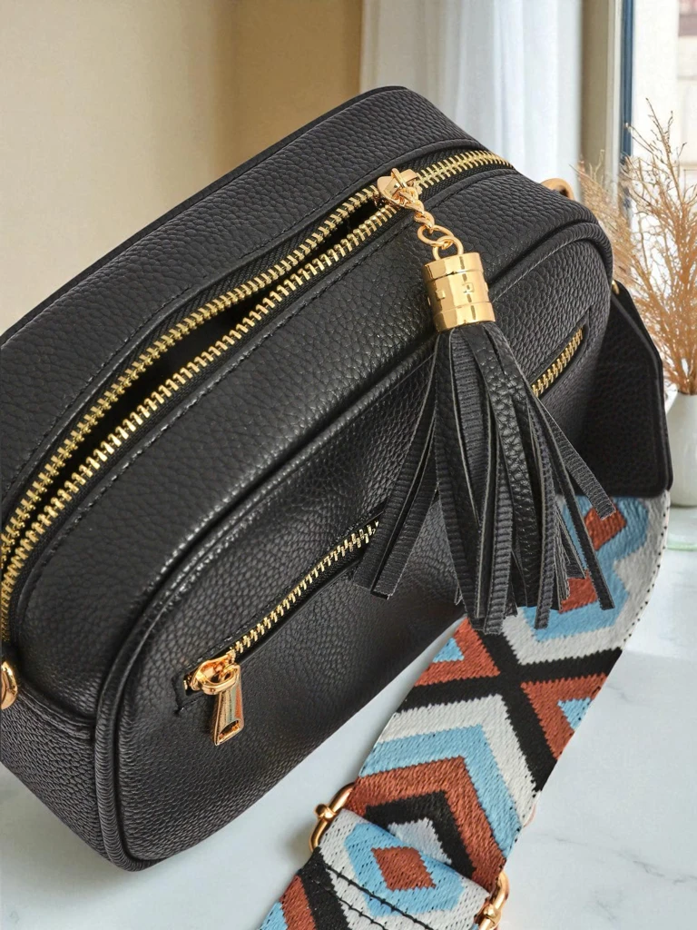 Royalfashion Малка дамска чанта от еко кожа с цветна каишка Kovi Lace