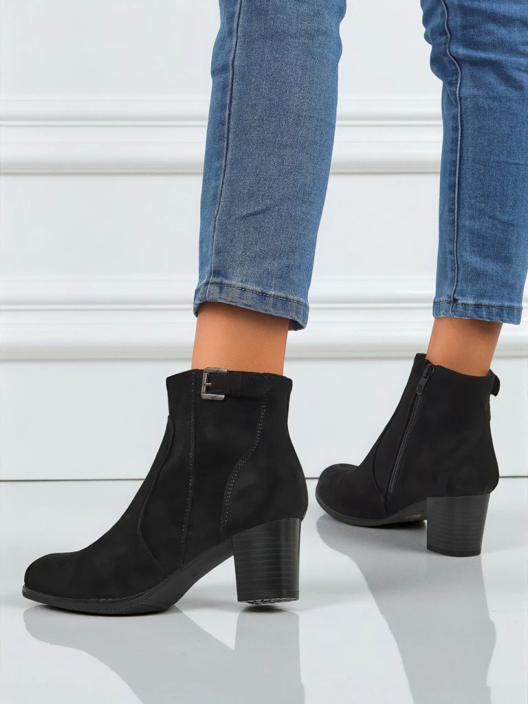 Дамски еко велурени боти на ток Crimson Dusk