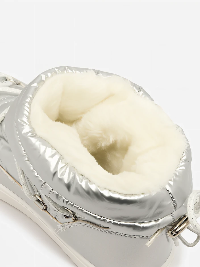 Royalfashion Дамски сребристи ботуши Vevnose slip-on a'la snow boots