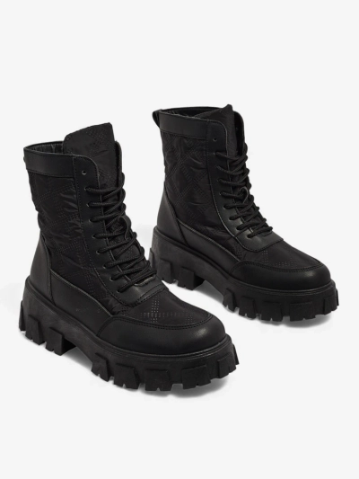 Дамски еко кожени боти с връзки Solvi