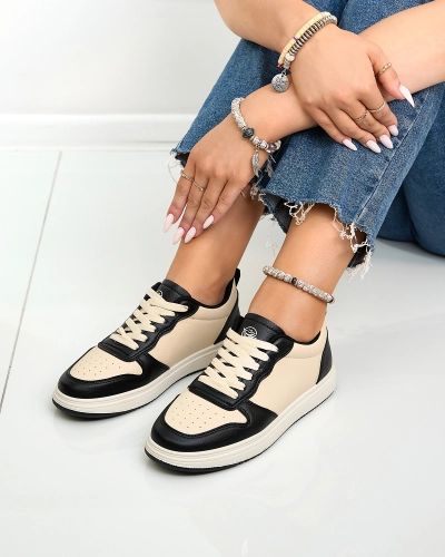 Royalfashion Бежово-черни спортни обувки Colorburst Classics