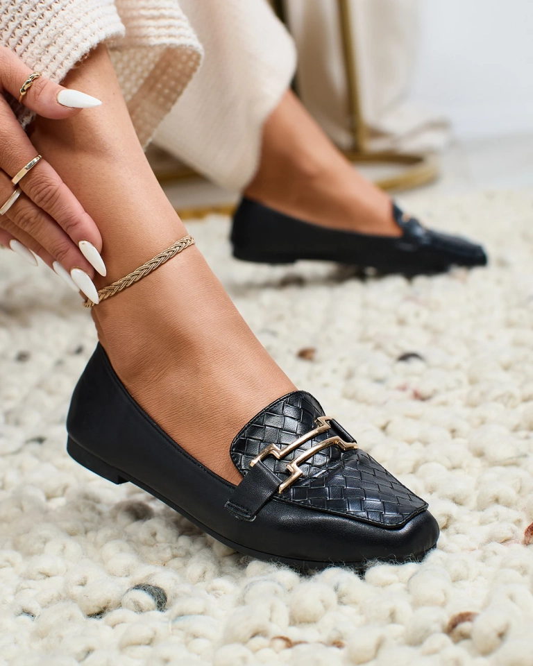 Royalfashion Черни дамски мокасини Bulerol