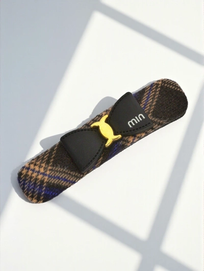 Royalfashion Карирана шнола за коса с панделка