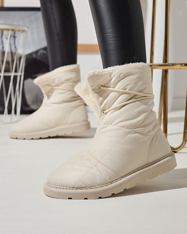 Бежови дамски обувки a'la ботуши за сняг Amirfu- Footwear