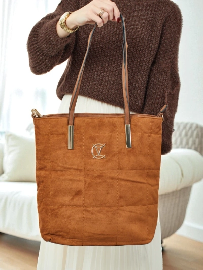 Дамска чанта тип shopper от еко велур Caryenne