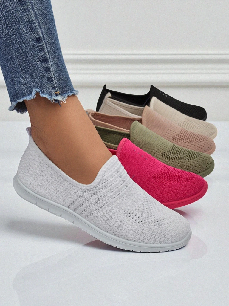 Дамски бели слипони от плат Callisto - леки обувки за пролетта и лятото