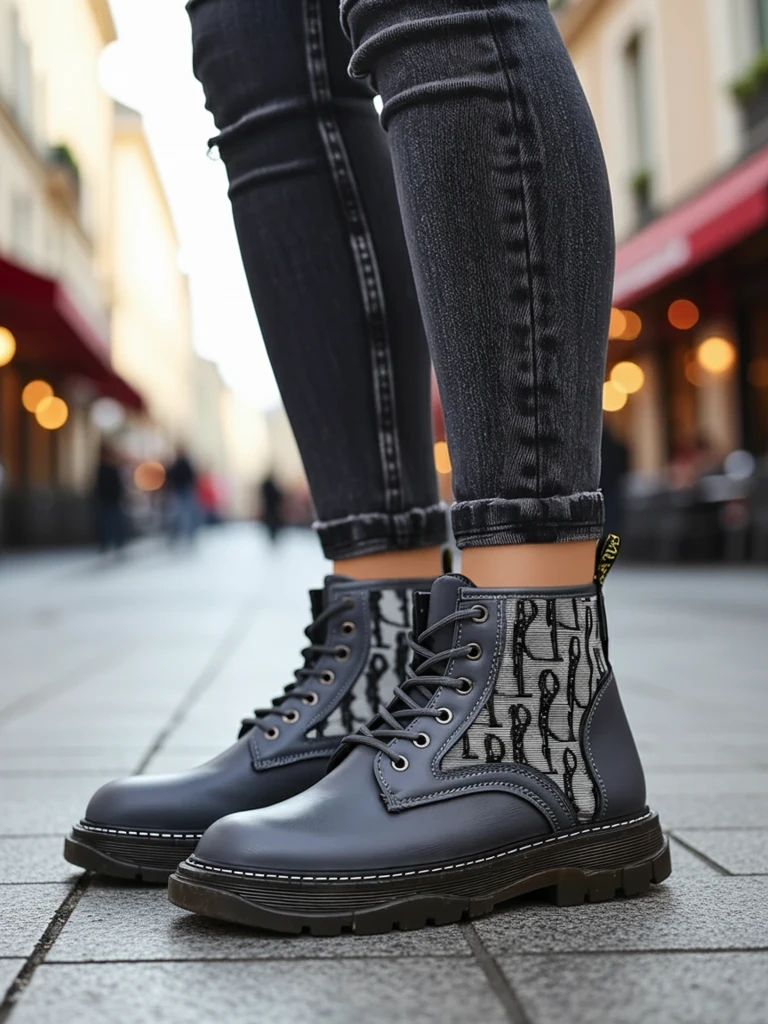 Обувки до глезен с принт Royalfashion Efrioz