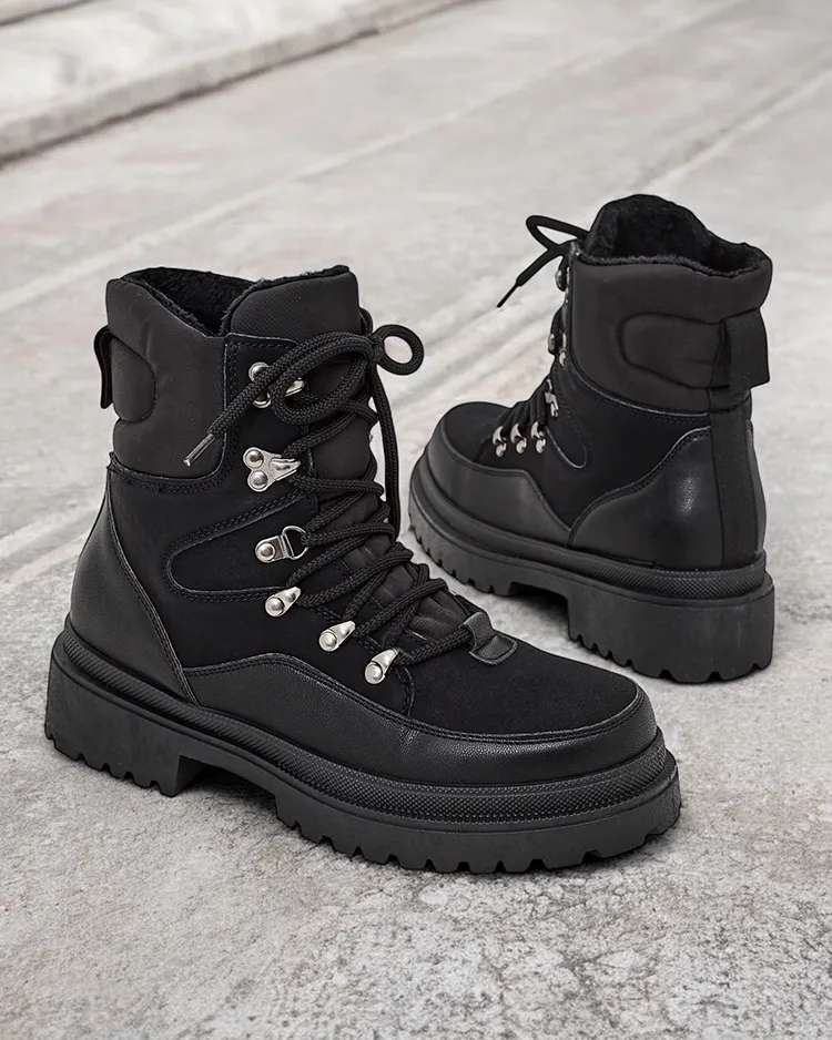 Дамски снежни боти Royalfashion с връзки Sololi