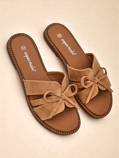 Royalfashion Дамски чехли с равна подметка и панделка Gerber