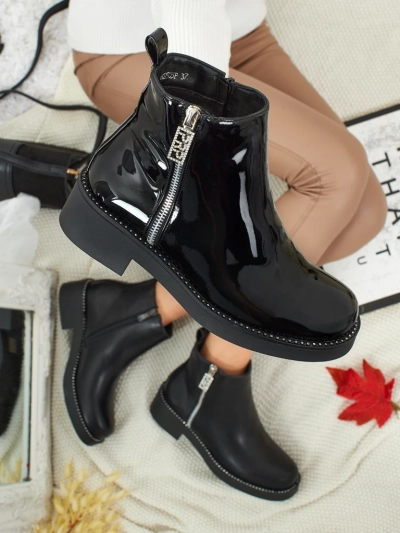 Дамски лакирани еко кожени боти Calvera