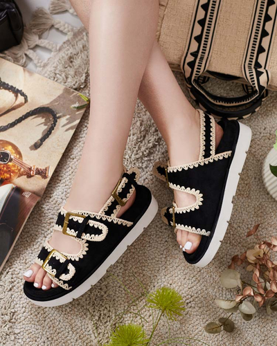 Royalfashion Дамски сандали Lunnay eko от велур