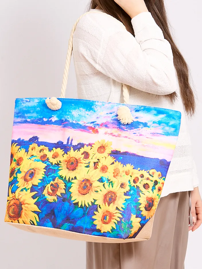 Royalfashion Голяма платнена чанта с принт