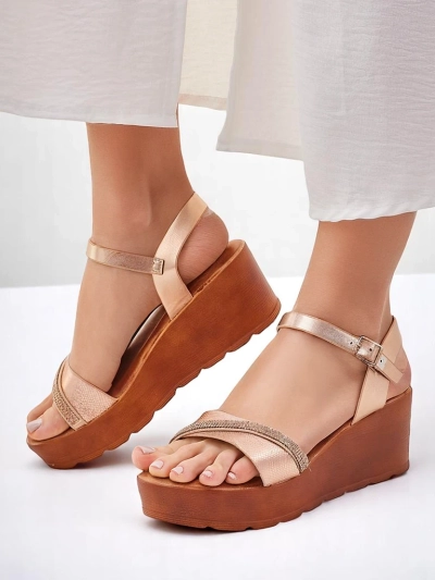 Royalfashion Женски платформи с камъчета и блестящи елементи Aurora Glow