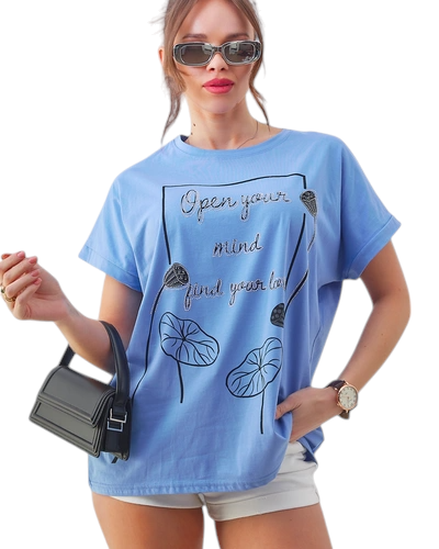 Royalfashion Дамска памучна тениска с интересен принт