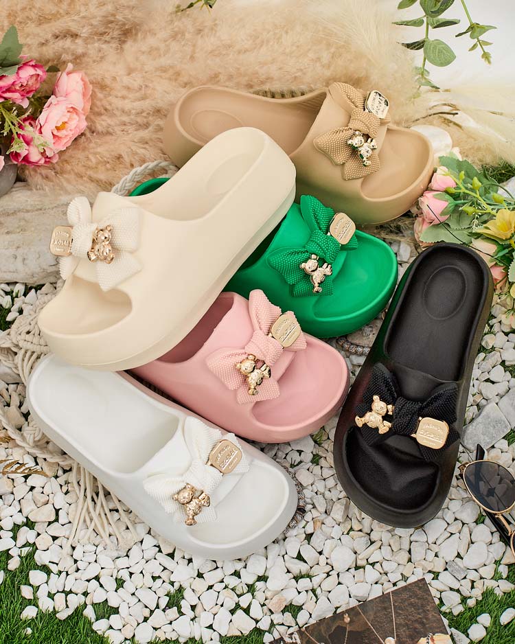 Royalfashion Дамски гумени джапанки с декоративна панделка Afeen