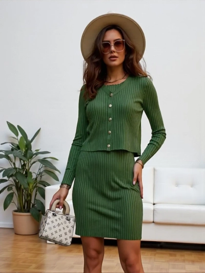 Royalfashion Дамски комплект с пуловер и рокля